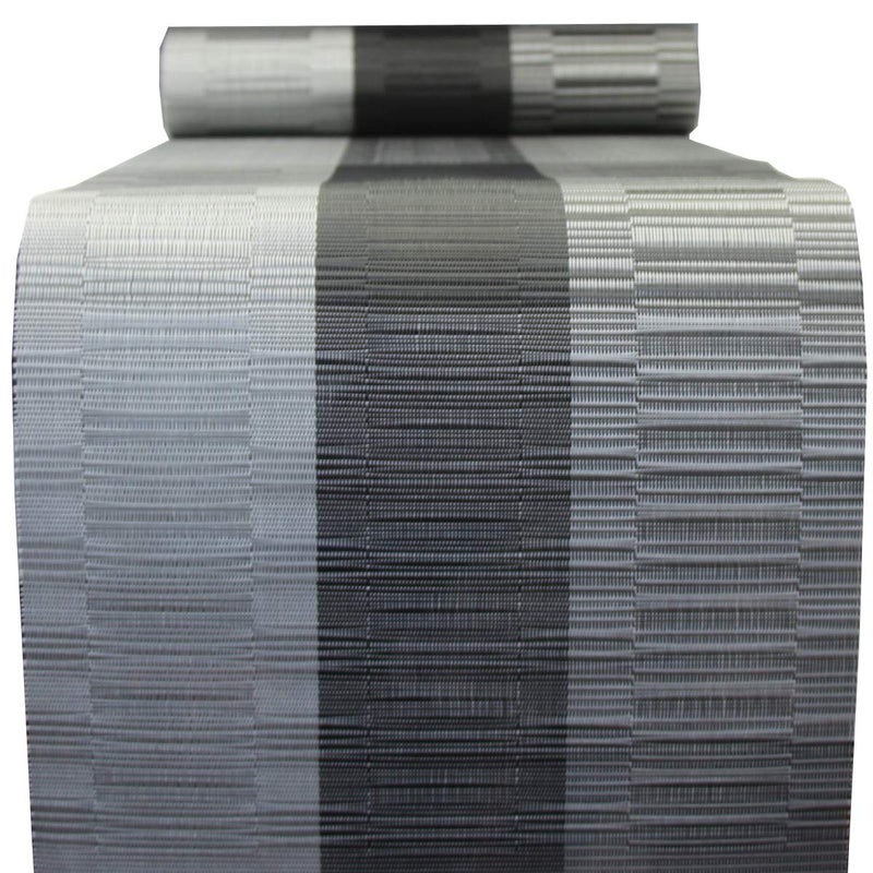 PIGCHCY Elegant Placemats with Matching Table Runner,Washable Durable Vinyl Woven Table Mats Sets(6pcs Placemats+1pcs Table Runner, Black) - Image 2